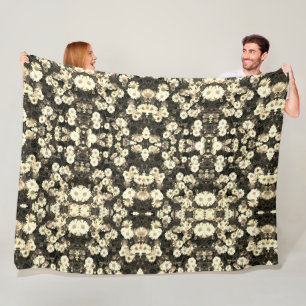 Black and white daisy photograph fleece blanket