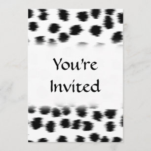 Black and White Dalmatian Print Pattern. Invitation