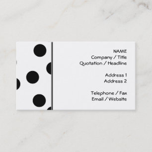 Black and White Dalmatian Spot Pattern. Business Card
