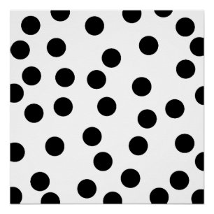 black_and_white_dalmatian_spot_pattern poster
