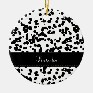 Black and White Dalmatian Spots Ceramic Tree Decoration