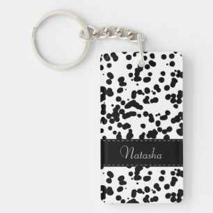 Black and White Dalmatian Spots Key Ring