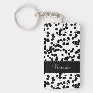 Black and White Dalmatian Spots Key Ring