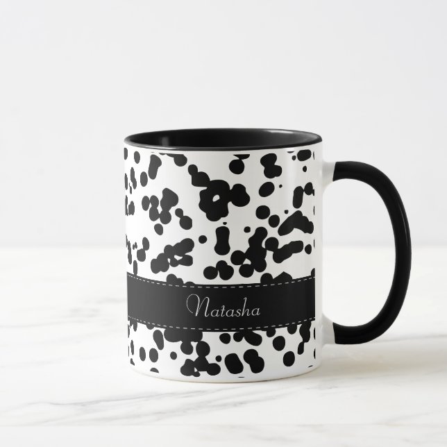 Black and White Dalmatian Spots Mug (Right)