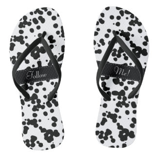 Black and White Dalmatian Spots Thongs