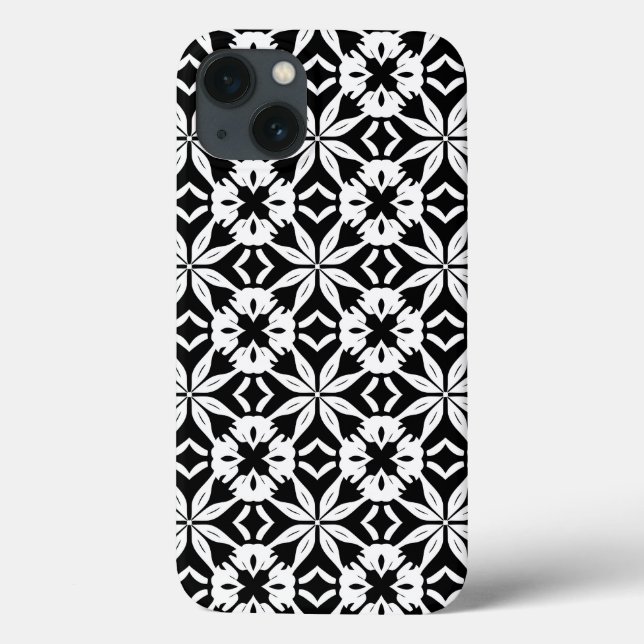 Black and white Damascus pattern Case-Mate iPhone Case (Back)