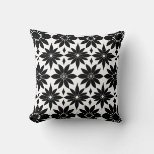 Black and white Damascus pattern Cushion