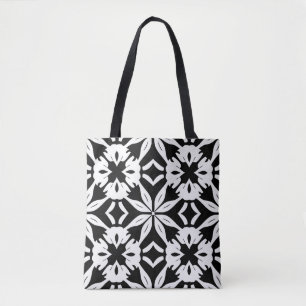 Black and white Damascus pattern Tote Bag