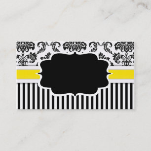 Black and White Damask Business Card