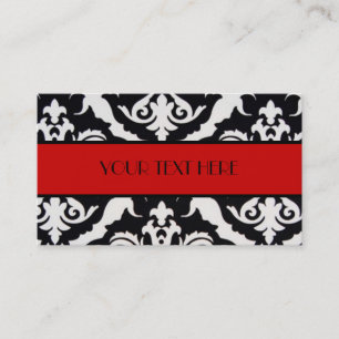 Black and White Damask Business Card