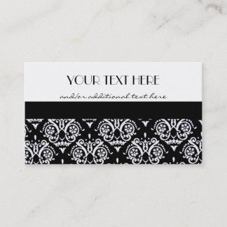 Black and White Damask Business Card