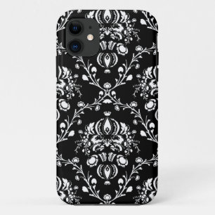 Black and White Damask iPhone 11 Case