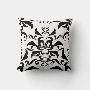 Black and White Damask Cushion