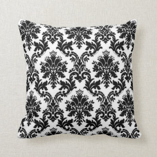 Black and White Damask Cushion