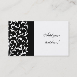 Black and White Damask Customisable Business Card