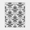 Black and White Damask Design Fleece Throw Blanket
