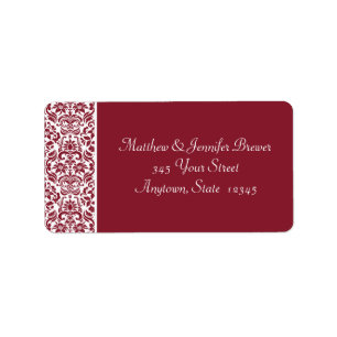 Black and White Damask Envelope Address Labels