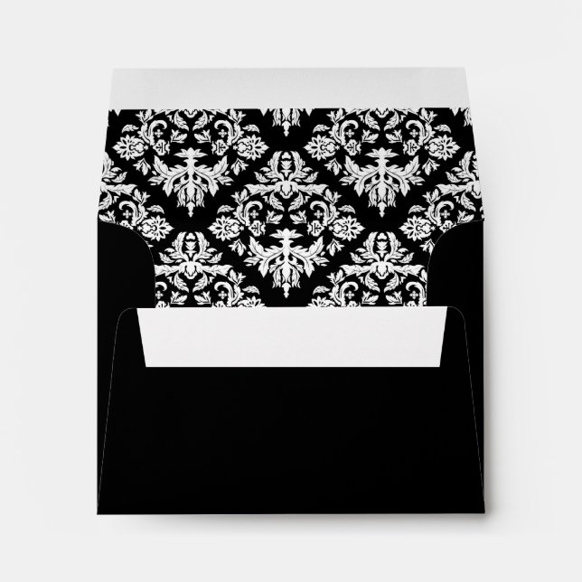Black and White Damask Envelopes (Back (Bottom))