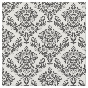 Black and White Damask Fabric