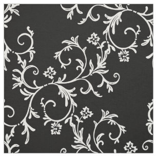 Black and White Damask Fabric