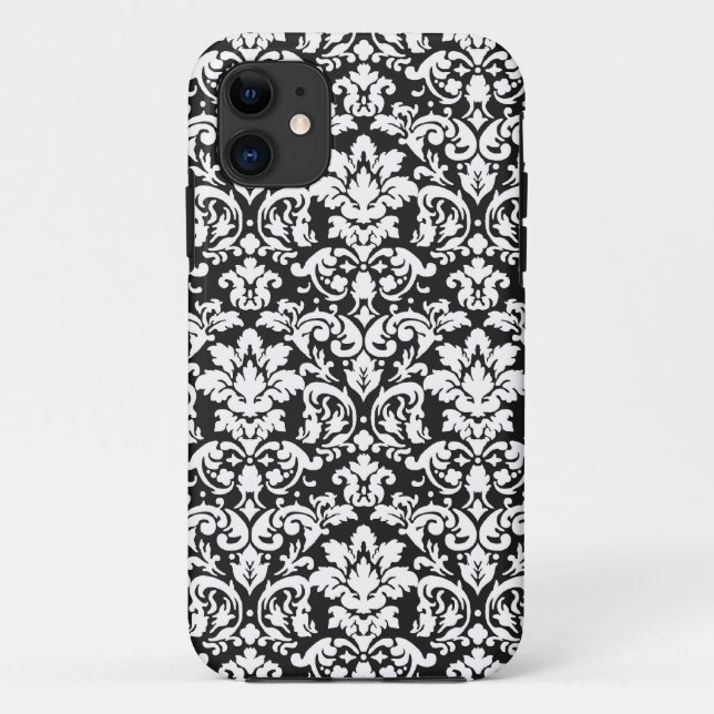 black and white damask flourish Case-Mate iPhone case (Back)