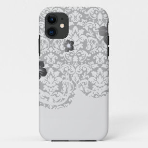 black and white damask flourish iPhone 11 case