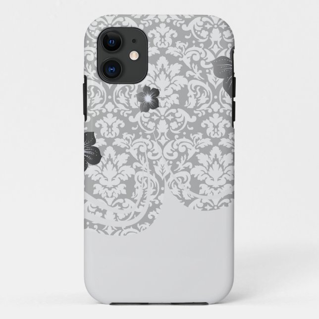 black and white damask flourish Case-Mate iPhone case (Back)