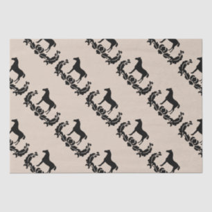 Black and White Damask Horse Tissue Paper