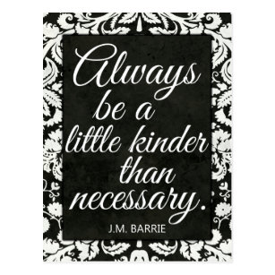 Black and White Damask Kindness Postcard