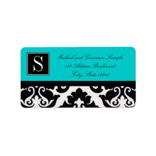 Black and White Damask Label