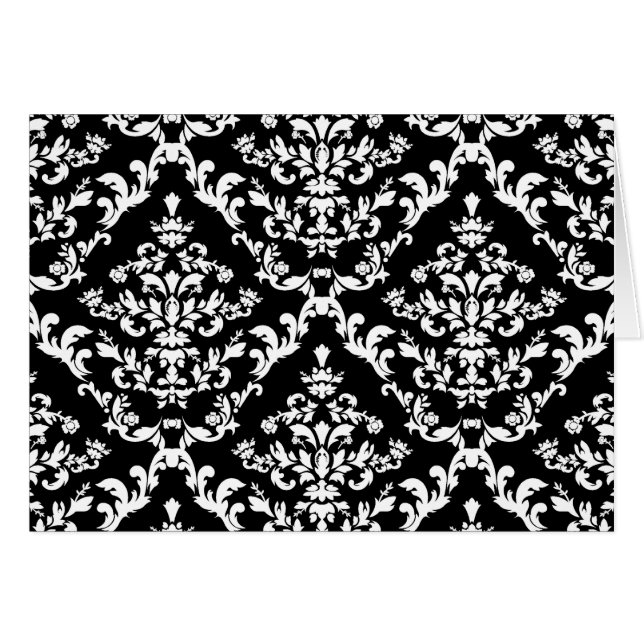 Black and White Damask Pattern (Front Horizontal)