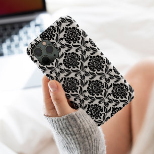 Black and White Damask Pattern iPhone 15 Pro Max Case