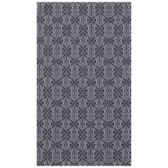 Black and White Damask Pattern Tablecloth (Front)