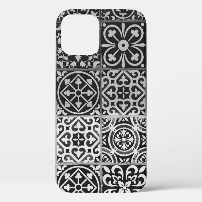Black and white damask patterns Case-Mate iPhone case (Back)