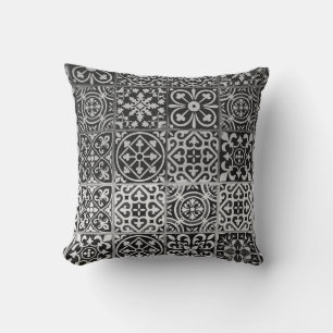 Black and white damask patterns cushion