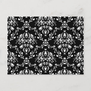 Black and White Damask Postcard