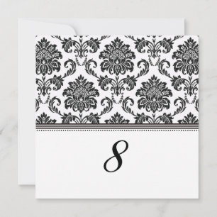 Black and White Damask Reception Table Number
