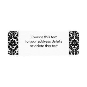 Black and White Damask Return Address Label