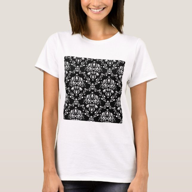 Black and White Damask T-Shirt (Front)