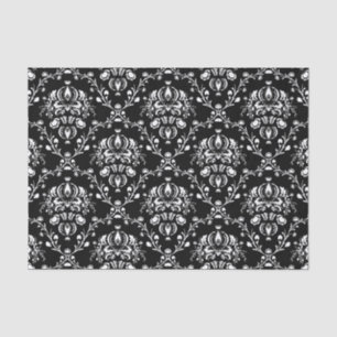 Black and White Damask Tissue Paper