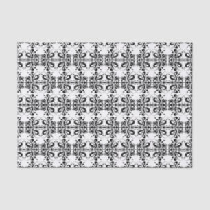Black and White Damask Tissue Paper
