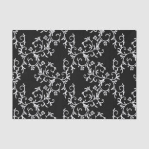 Black and White Damask Tissue Paper