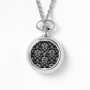 Black and White Damask Watch