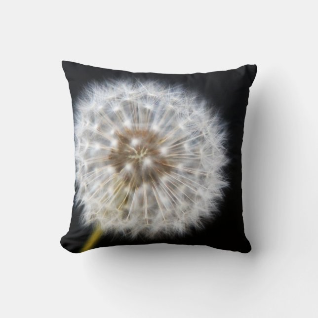 Black and White Dandelion Cushion (Front)