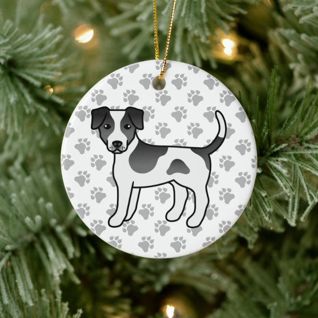 Black And White Danish-Swedish Farmdog Cute Dog Ceramic Ornament (Tree)