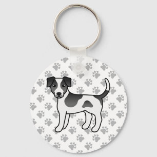 Black And White Danish-Swedish Farmdog Cute Dog Key Ring