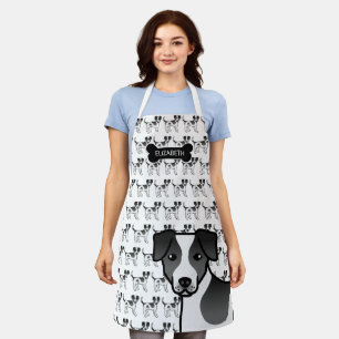 Black And White Danish-Swedish Farmdog & Name Apron