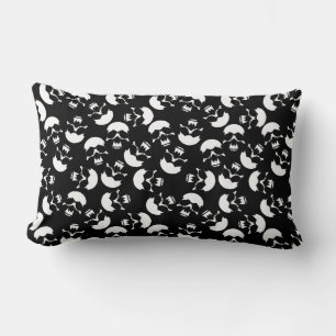 Black and White Dark Aesthetic Skull Pattern Lumbar Cushion
