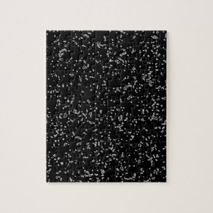 Black And White Dark Fractal Art Patterns Modern Jigsaw Puzzle