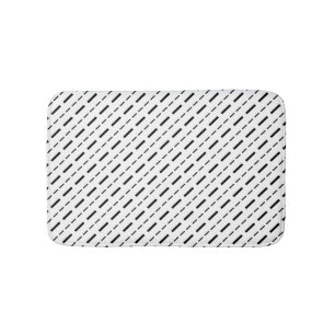 Black And White Dash Lines Bath Mat